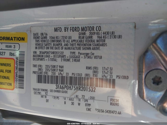 Ford 2017 2017 3FA6P0H75HR201532 Image 9