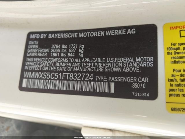 2015 MINI HARDTOP WMWXS5C51FT832724 Photo 8