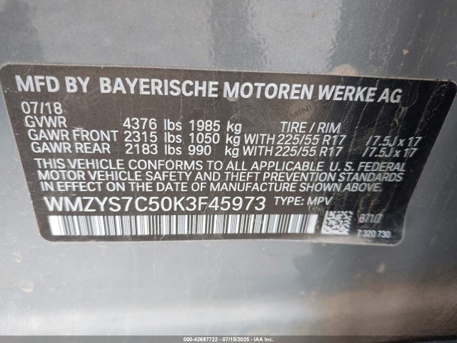 2019 MINI COUNTRYMAN WMZYS7C50K3F45973 Photo 8