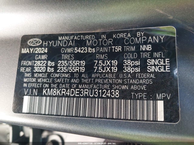 Hyundai 2024 2024 KM8KR4DE3RU312438 Image 9