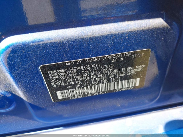 Subaru dib 2018 JF1VA1A65J9811601 Image 9