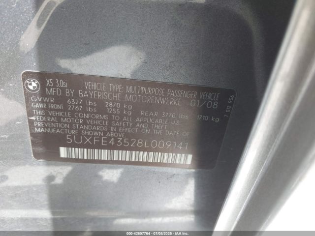 2008 BMW X5 5UXFE43528L009141 Photo 8