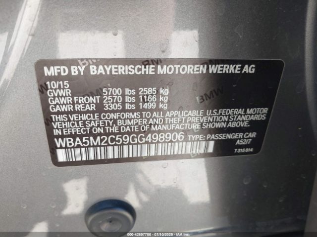 2016 BMW 535I GRAN TURISMO WBA5M2C59GG498906 Photo 8