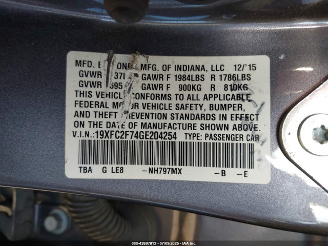 19XFC2F74GE204254 Honda k20c2