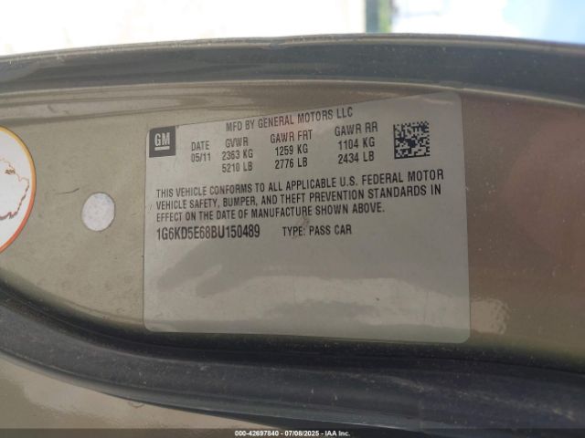2011 CADILLAC DTS 1G6KD5E68BU150489 Photo 8
