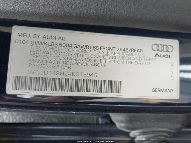 2004 AUDI A4 WAUDT48H24K016945 Photo 8