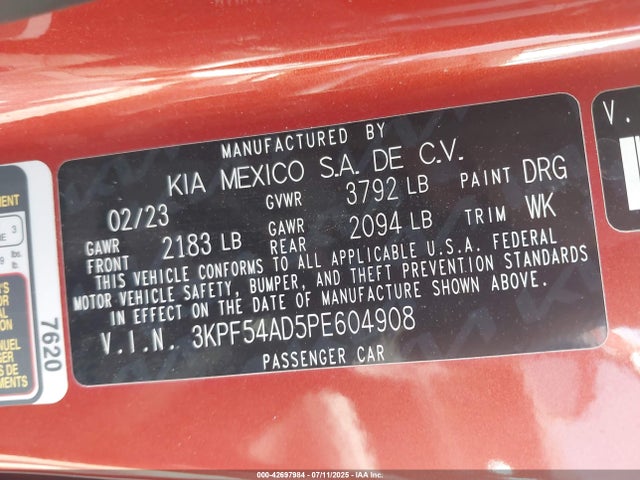 KIA mpi nu 2023 3KPF54AD5PE604908 Image 9