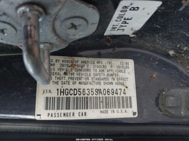 1995 HONDA ACCORD 1HGCD5635SA069474 Photo 8