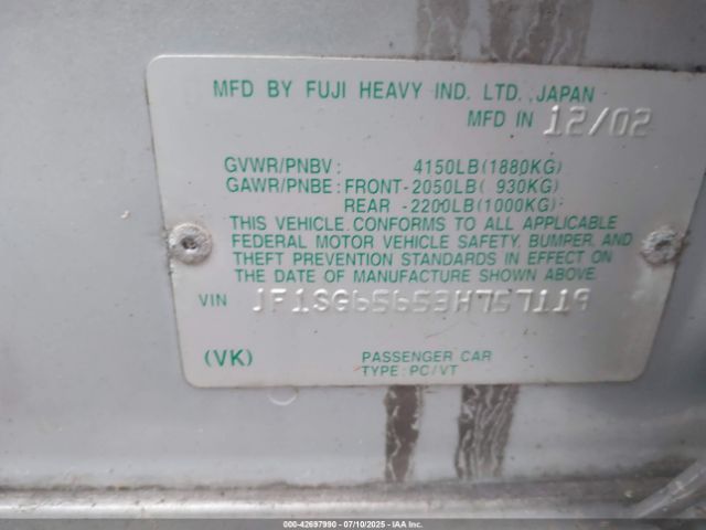 2003 SUBARU FORESTER JF1SG65653H757119 Photo 8