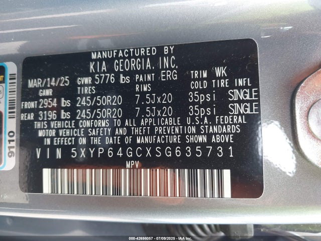 5XYP64GCXSG635731 KIA gdi lambda ii