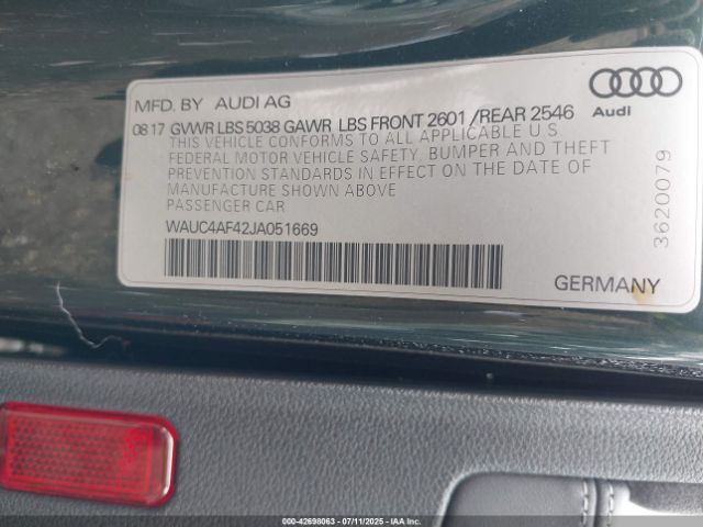 2018 AUDI S4 WAUC4AF42JA051669 Photo 8