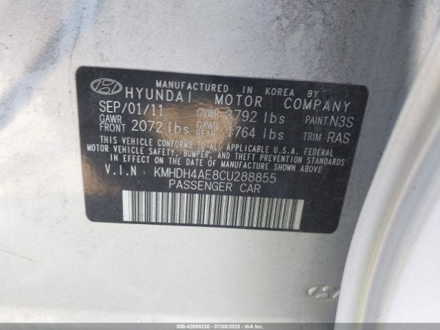 2012 HYUNDAI ELANTRA KMHDH4AE8CU288855 Photo 8