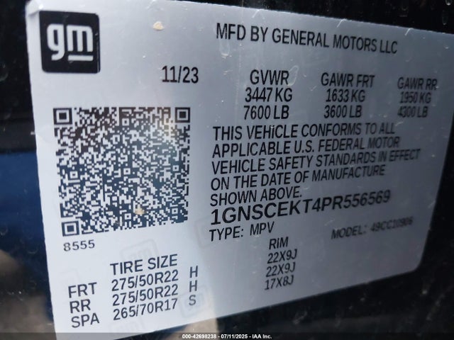 Chevrolet lm2 2023 1GNSCEKT4PR556569 Image 9