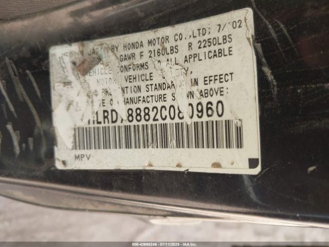 2002 HONDA CR-V JHLRD78882C080960 Photo 8
