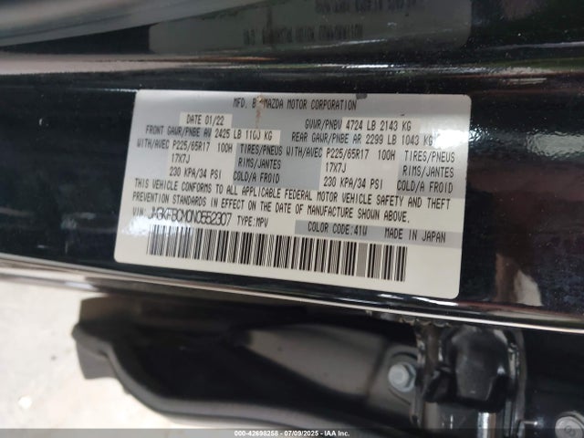 Mazda py cylinder deactiviation 2022 JM3KFBCM0N0552307 Image 9