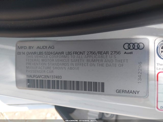 2014 AUDI A6 WAUFGAFC2EN137493 Photo 8