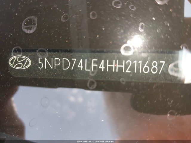 5NPD74LF4HH211687 Hyundai 2017