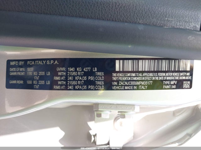 ZACNJCBB9MPM35177 Jeep Renegade