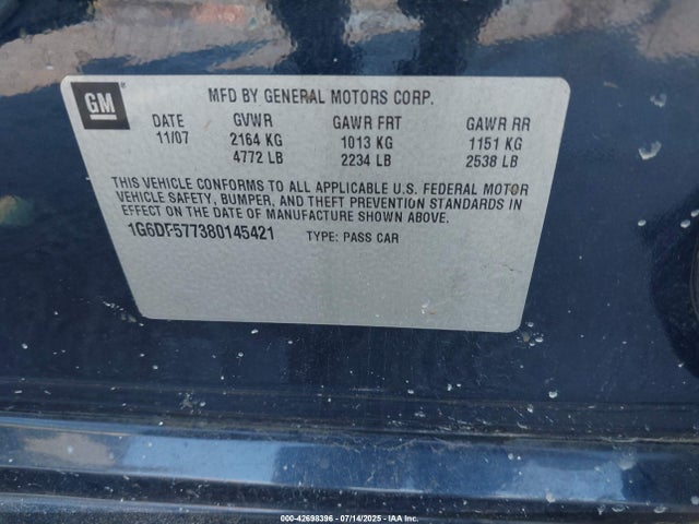 2008 CADILLAC CTS 1G6DF577380145421 Photo 8