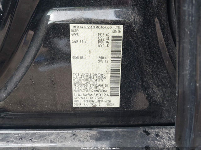 Nissan Altima 2016 1N4AL3AP6GN389724 Image 9