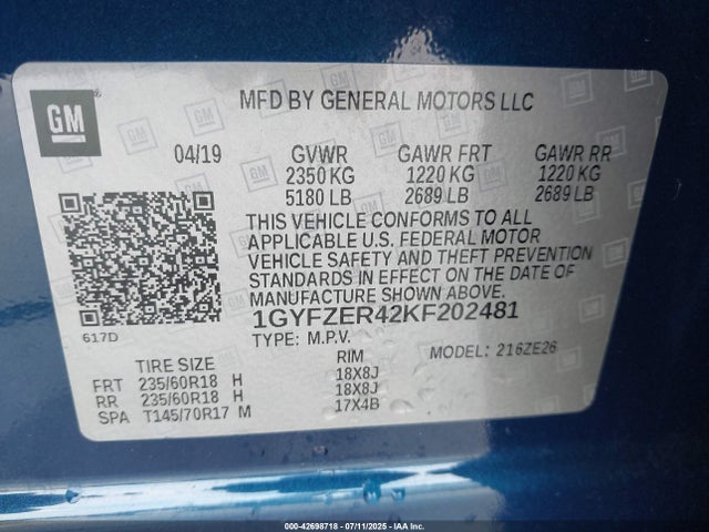 2019 CADILLAC XT4 1GYFZER42KF202481 Photo 8