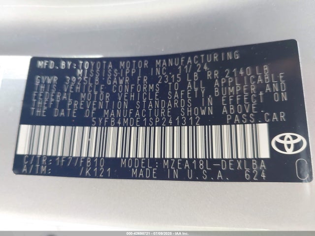 5YFB4MDE1SP241312 Toyota m20a-fks