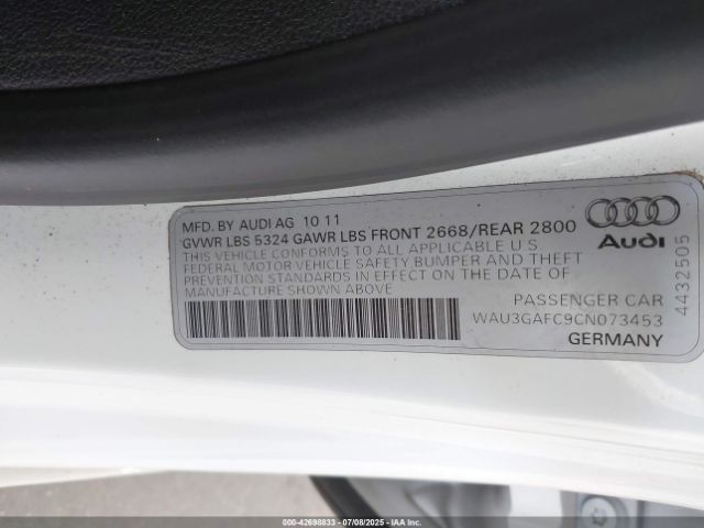 2012 AUDI A7 WAU3GAFC9CN073453 Photo 8