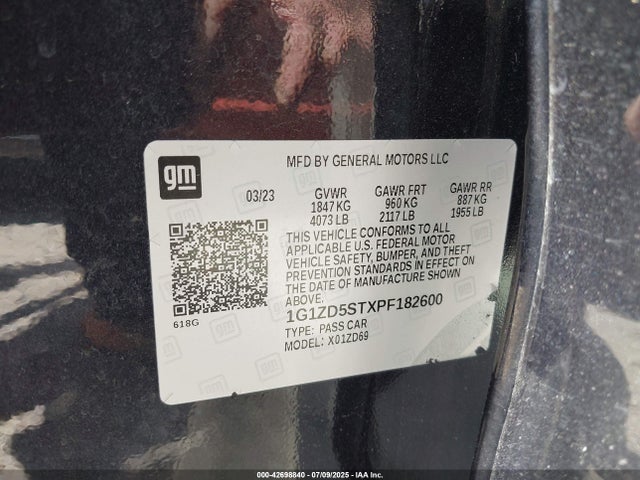1G1ZD5STXPF182600 Chevrolet lfv