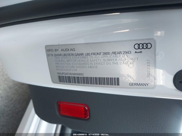 2020 AUDI A7 SPORTBACK WAUP2AF29LN006892 Photo 8