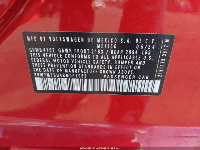 Volkswagen tsi 2024 3VW7M7BU4RM097982 Image 9