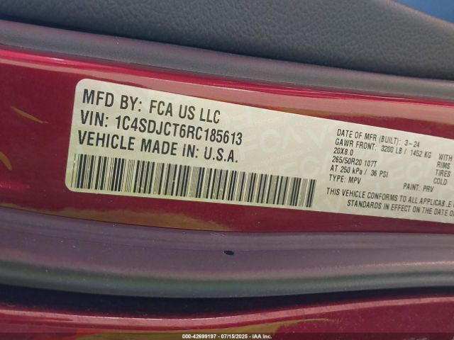 2024 DODGE DURANGO 1C4SDJCT6RC185613 Photo 8