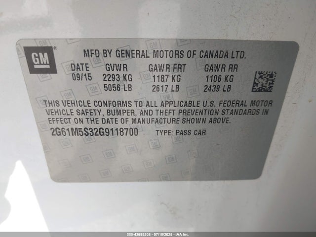 2016 CADILLAC XTS 2G61M5S32G9118700 Photo 8