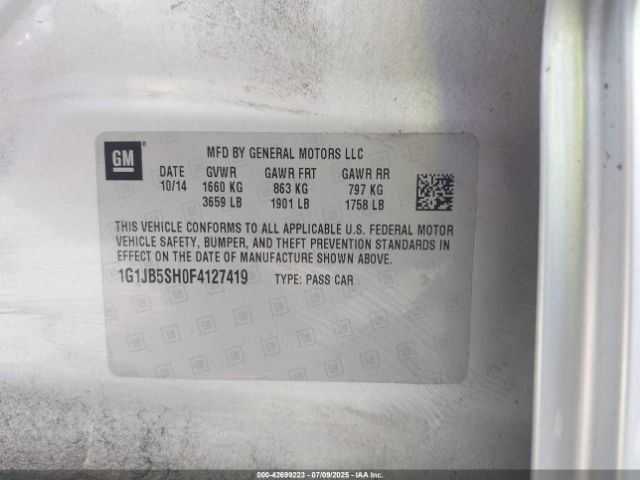 2015 CHEVROLET SONIC 1G1JB5SH0F4127419 Photo 8
