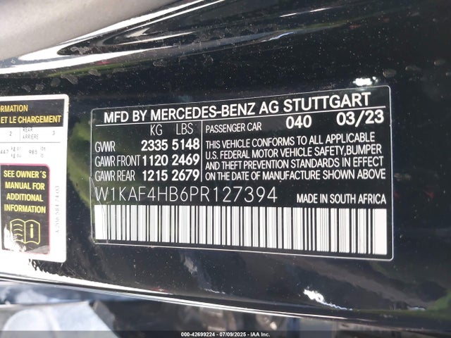 W1KAF4HB6PR127394 Mercedes-Benz m254
