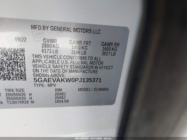 5GAEVAKW0PJ135371 Buick lfy