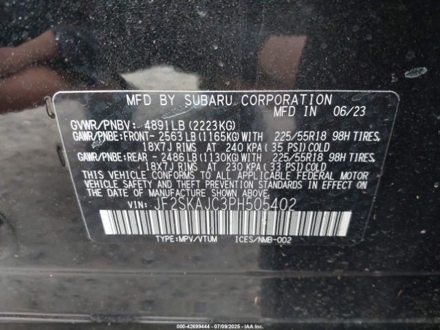 2023 SUBARU FORESTER JF2SKAJC3PH505402 Photo 8