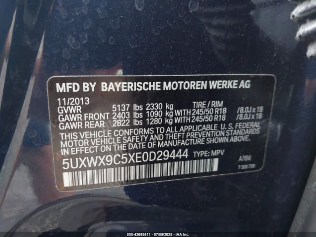 2014 BMW X3 5UXWX9C5XE0D29444 Photo 8