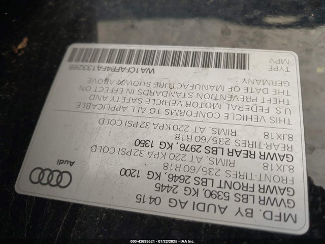 2015 AUDI Q5 WA1CFAFP4FA133265 Photo 8