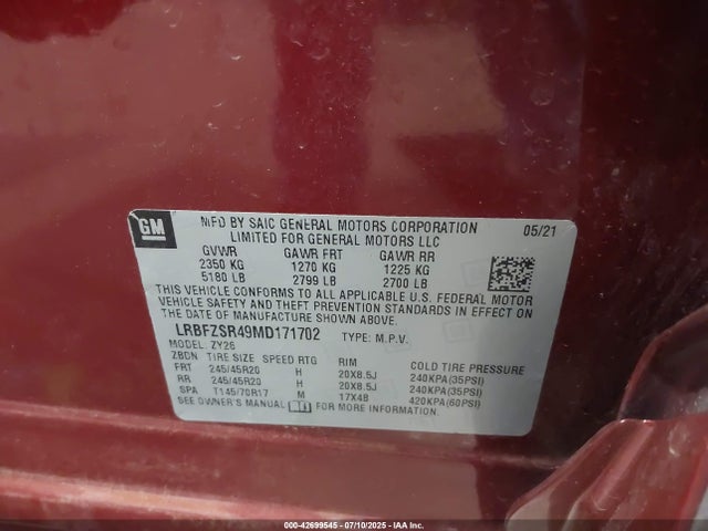 Buick 2021 2021 LRBFZSR49MD171702 Image 9
