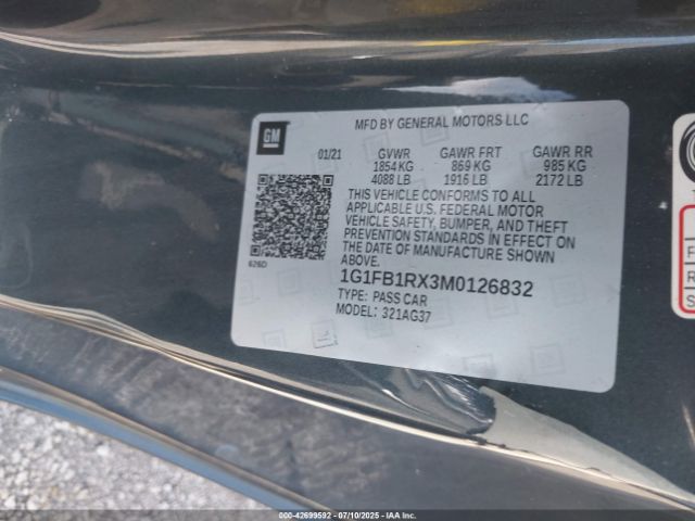 2021 CHEVROLET CAMARO 1G1FB1RX3M0126832 Photo 8