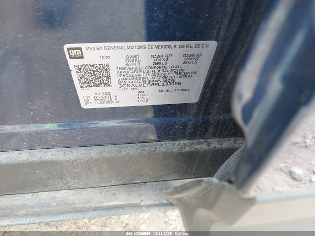 3GKALVEG6PL133006 GMC lsd