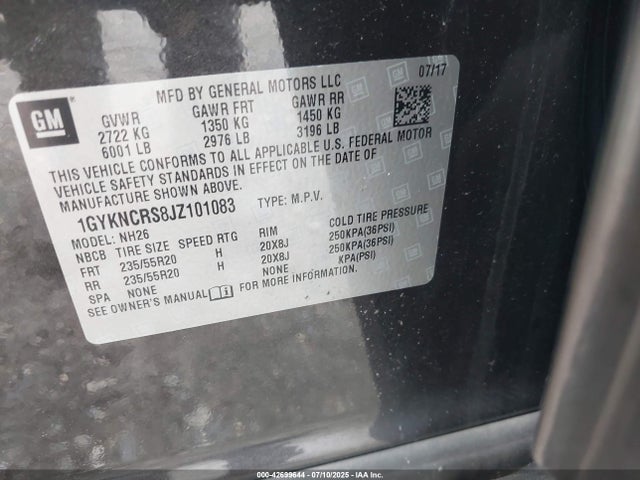 2018 CADILLAC XT5 1GYKNCRS8JZ101083 Photo 8