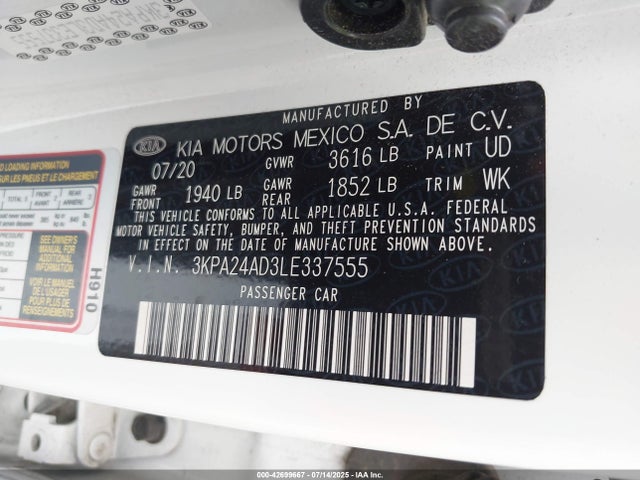 3KPA24AD3LE337555 KIA gammaii 1.6mpi+cvt