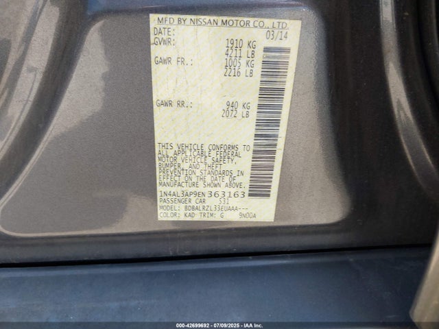 1N4AL3AP9EN363163 Nissan 2014