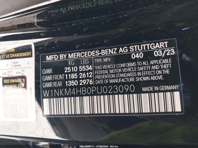 W1NKM4HB0PU023090 Mercedes-Benz m254