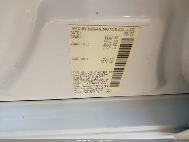1N4AL3APXFN902701 Nissan 2015