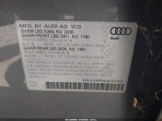 2014 AUDI Q5 WA1LFAFPXEA049384 Photo 8