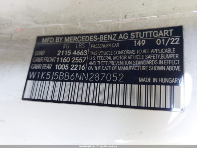 2022 MERCEDES-BENZ AMG CLA 35 W1K5J5BB6NN287052 Photo 8