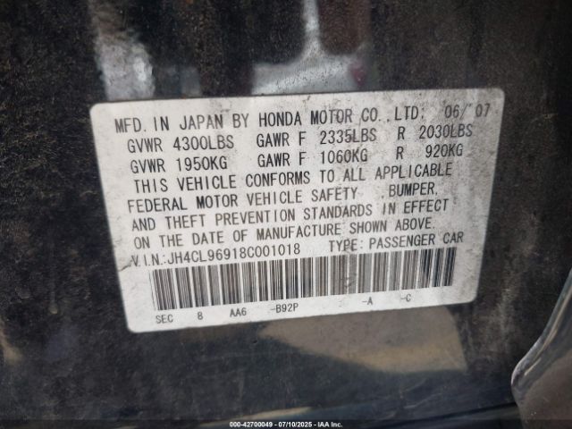 2008 ACURA TSX JH4CL96918C001018 Photo 8