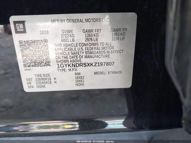 2019 CADILLAC XT5 1GYKNDRSXKZ197807 Photo 8